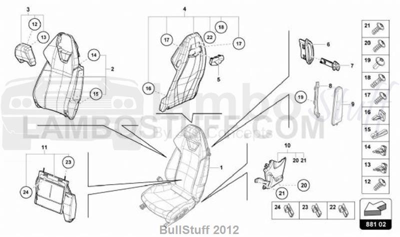 2016 Lamborghini HURACAN LP580-2 COUPE USA BACKREST (881.02.00)
